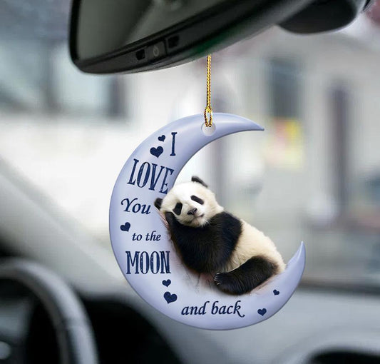 Panda Moon Back Panda Lover Two Sided Ornament - Best gifts your whole family