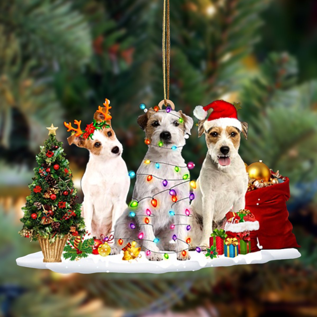 Parson Russell Terrier-Christmas Dog Friends Hanging Ornament - Best gifts your whole family