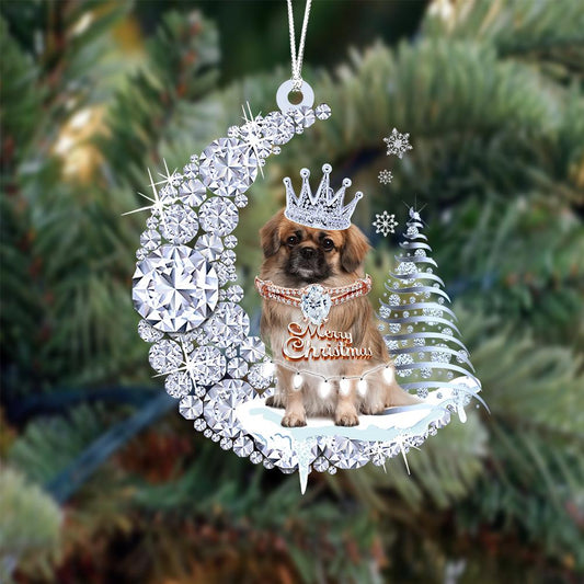 Pekingese Diamond Moon Merry Christmas Ornament Dog Ornament - Best gifts your whole family