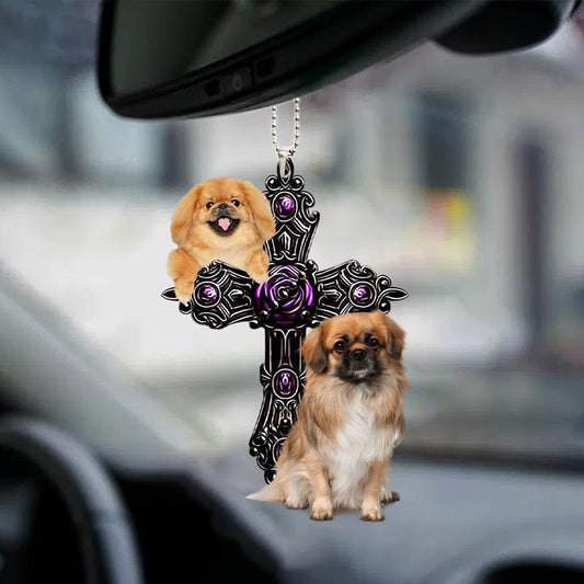 Pekingese Pray For God Car Hanging Ornament Dog Pray For God Ornament Godmerc - Best gifts your whole family