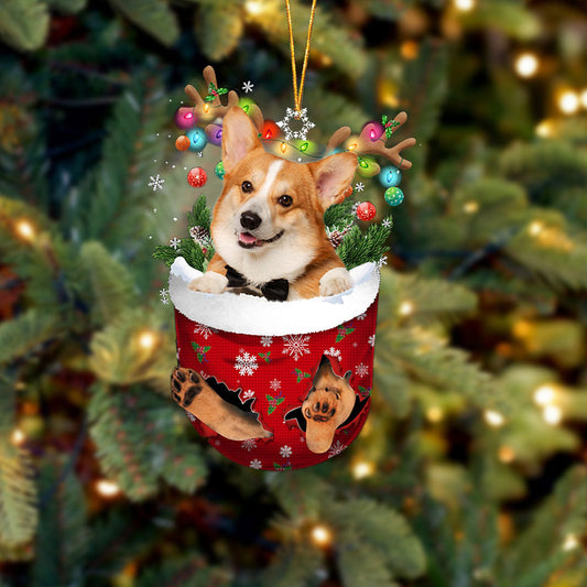 Pembroke Welsh Corgi 2 In Snow Pocket Christmas Ornament Flat Acrylic Dog Ornament - Best gifts your whole family