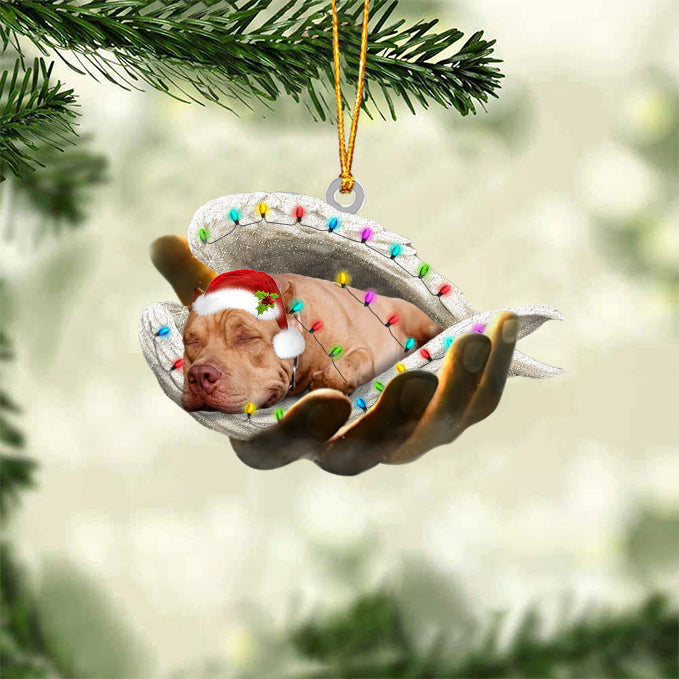 Pit Bull Sleeping Angel In God Hand Christmas Ornament Godmerch Ornament - Best gifts your whole family