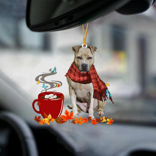 Pitbull 1-Fall Chocolate-Two Sided Ornament - Best gifts your whole family