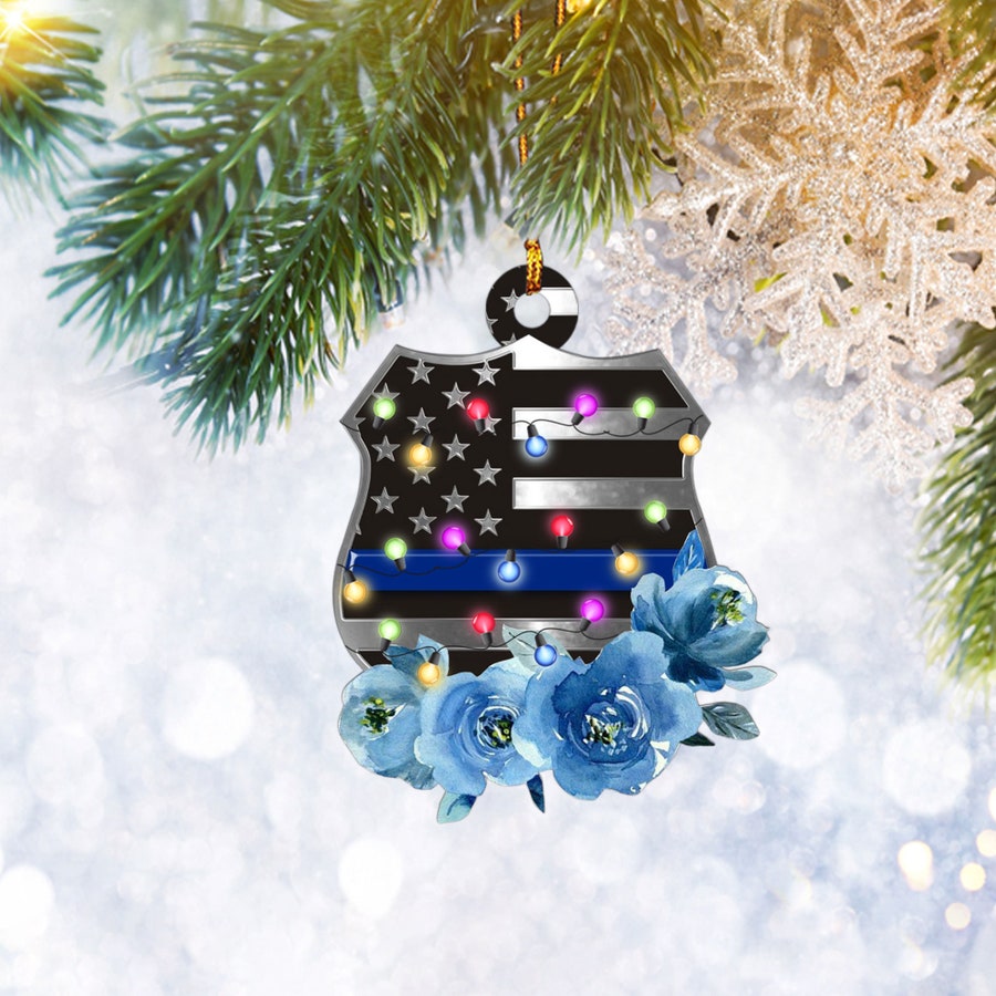 Police Policeman Gifts Flat 2D Christmas Ornament Policeman Gift, Christmas Tree Ornament, Home Decor Plastic Ornament - Best gifts your whole family