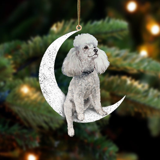 Poodle-Sit On The Moon-Two Sided Ornament - Best gifts your whole family