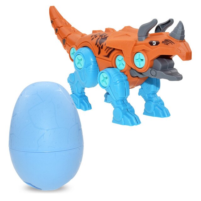 Dinosaur Design Screwing Block Puzzles Egg With Screw Driver Educational Children Toys Birthday Easter Gifts Boys Girls
