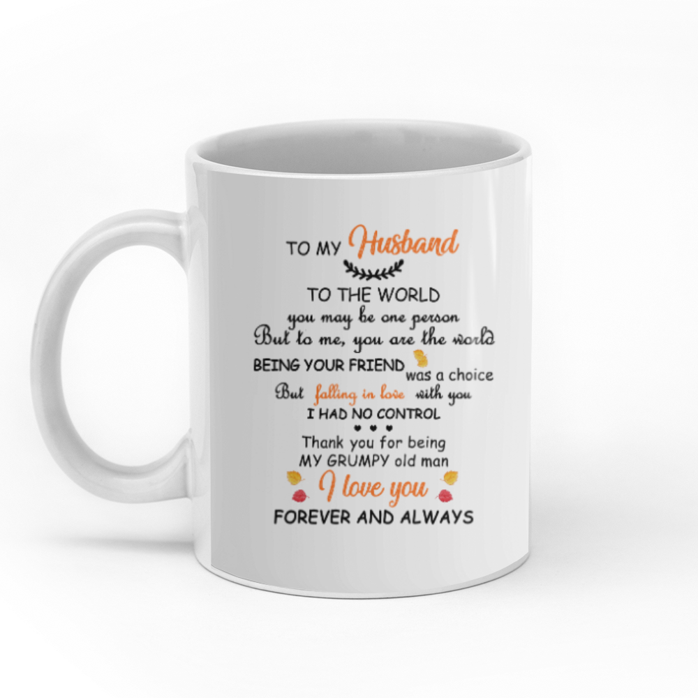 To My Husband Thank You For Being My Grumpy Old Man personalized coffee mugs gifts custom christmas mugs
