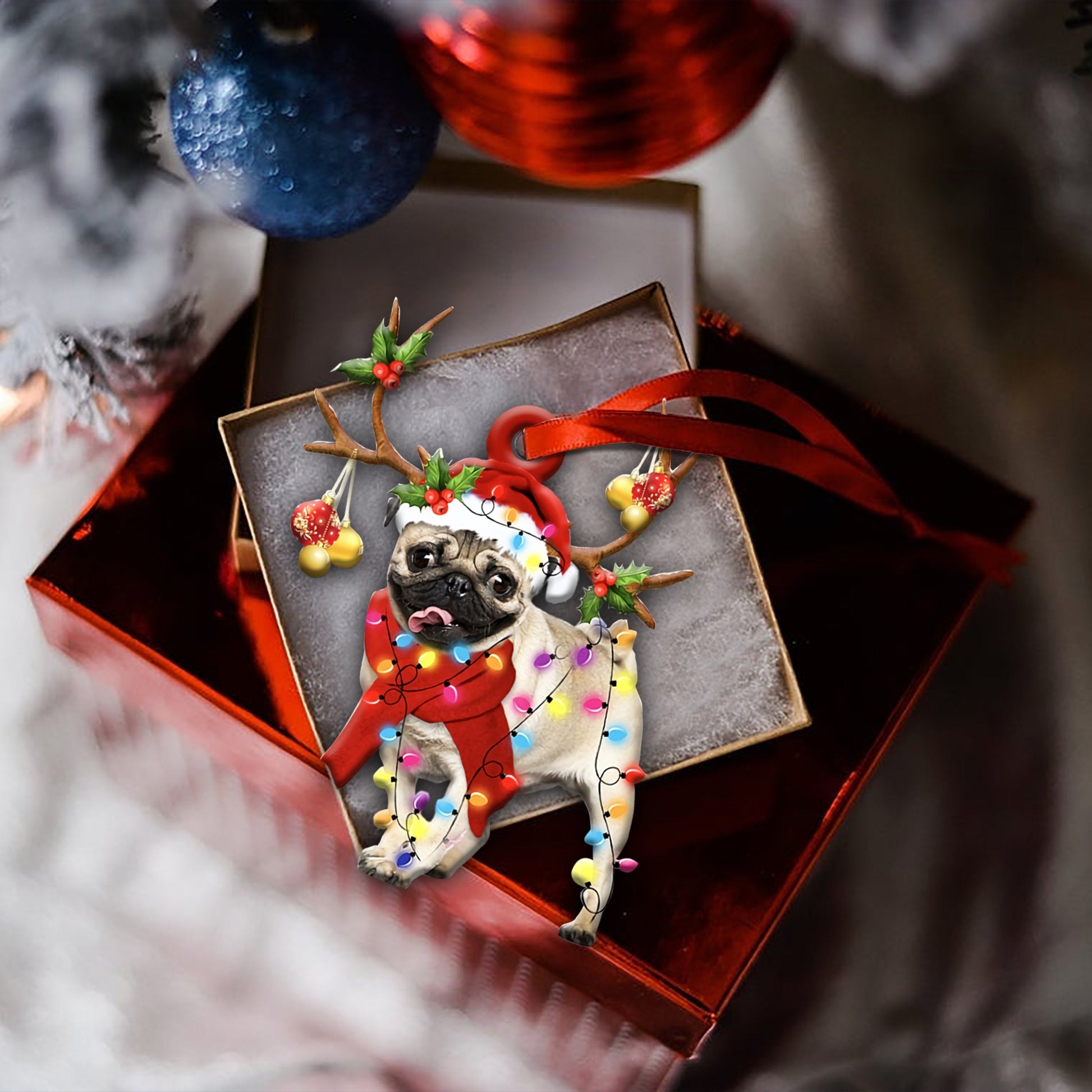 Pug Christmas Shape Ornament - Best gifts your whole family
