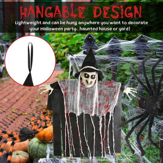Halloween Decorations Hanging Animated Witch Haunted House Prop Outdoor Indoor