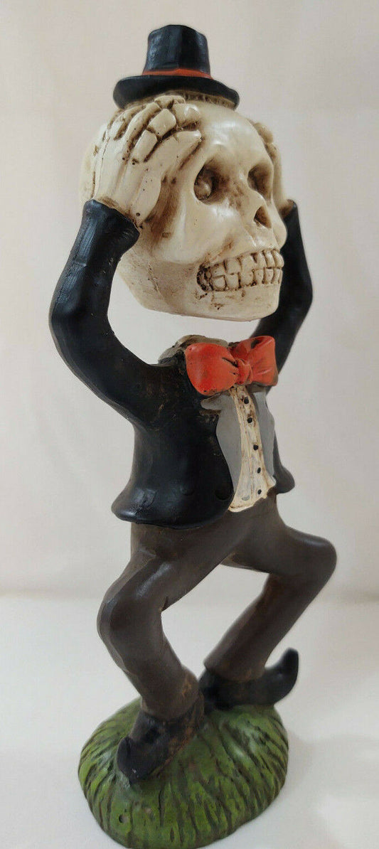 Comedy Skeleton Statue Horror Gothic Halloween Vintage Style Skull Figurine Gift