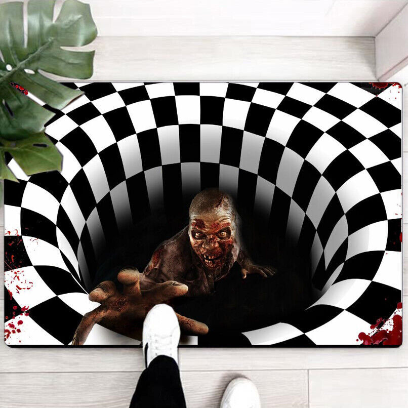 Halloween Clown Room Rug Scary Carpet Horror Welcome Door Mat Home Decoration US