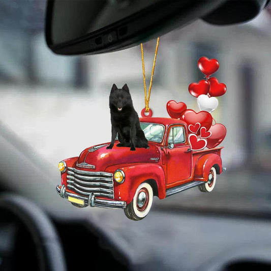 Schipperke-Red Sports Car-Two Sided Ornament - Best gifts your whole family