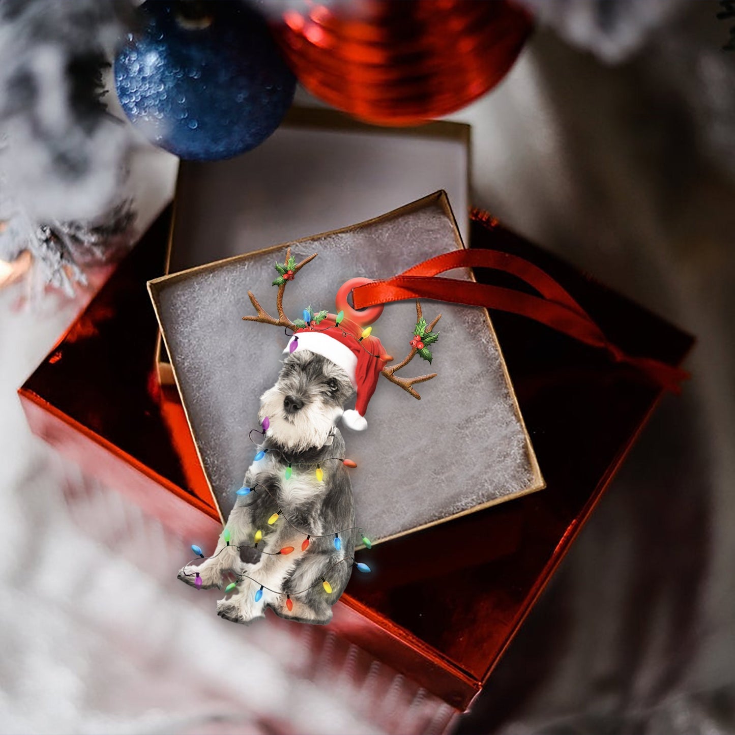 Schnauzer2 Christmas Shape Ornament - Best gifts your whole family