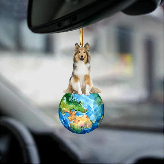 Shetland Sheepdog-Around My Dog-Two Sided Ornament - Best gifts your whole family