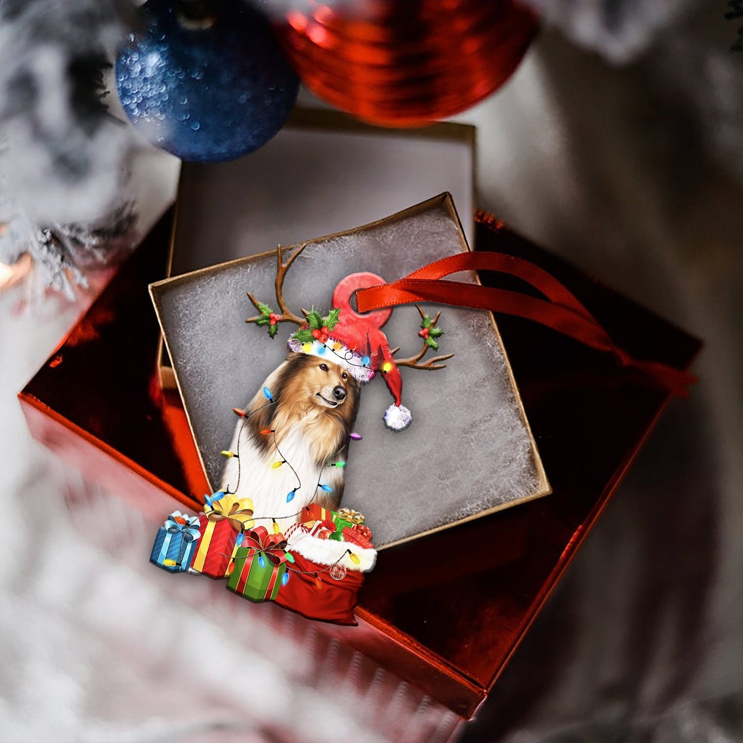 Shetland Sheepdog Christmas Shape Ornament - Best gifts your whole family