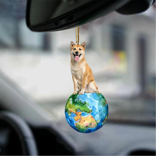 Shiba Inu-Around My Dog-Two Sided Ornament - Best gifts your whole family