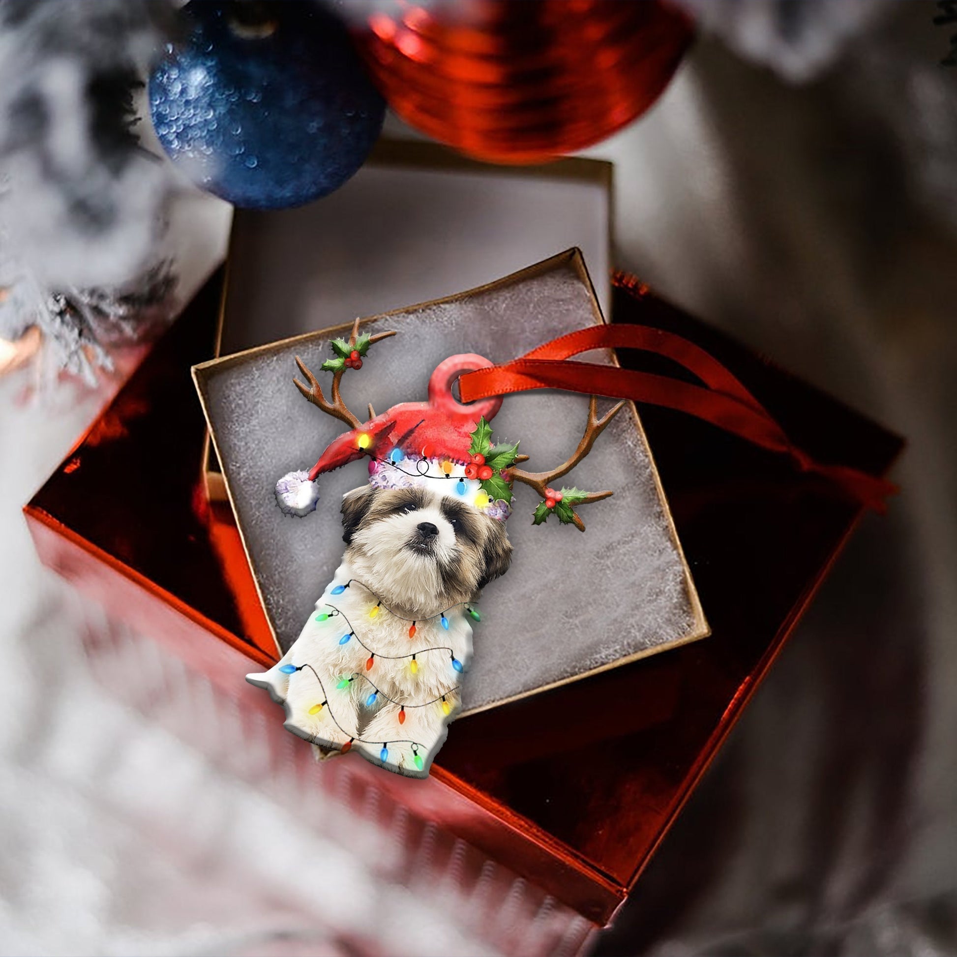 Shih Tzu Christmas Shape Ornament - Best gifts your whole family