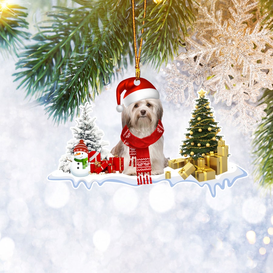 Shih Tzu Santa Christmas Tree Ornament Flat 2D, Pet Dog Lover Gifts, Christmas Tree Ornament, Home Decor - Best gifts your whole family