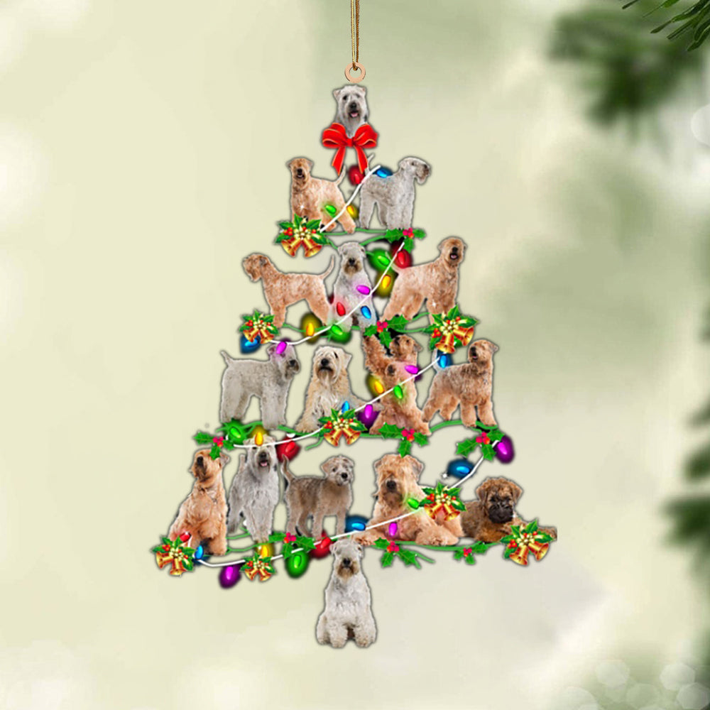 Soft Coated Wheaten Terrier-Christmas Tree Lights-Two Sided Ornament, Christmas Ornament, Car Ornament - Best gifts your whole family