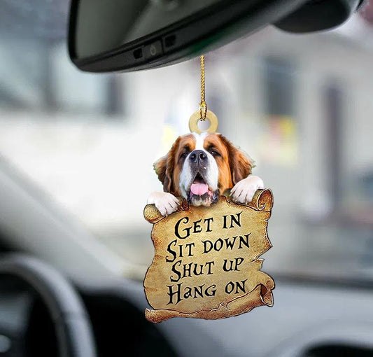 St Bernard Get In Two Sided Ornament, Best Car Ornament For Dog Lovers - Best gifts your whole family