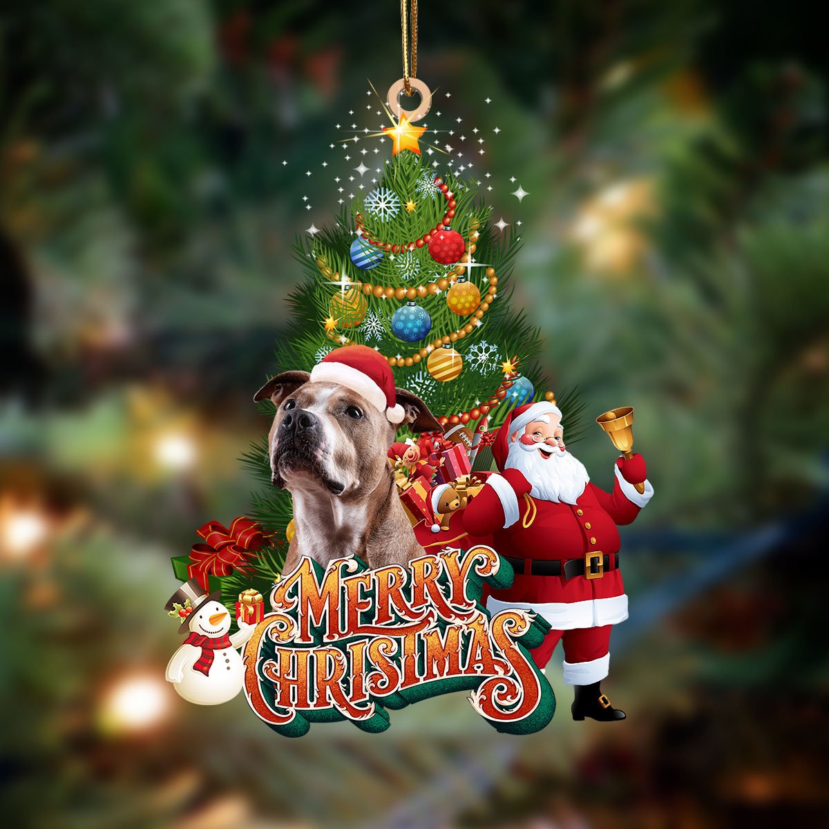 Staffordshire Bullterrier Aiko-Christmas Tree&Dog Hanging Ornament, Christmas Ornament, Car Ornament - Best gifts your whole family