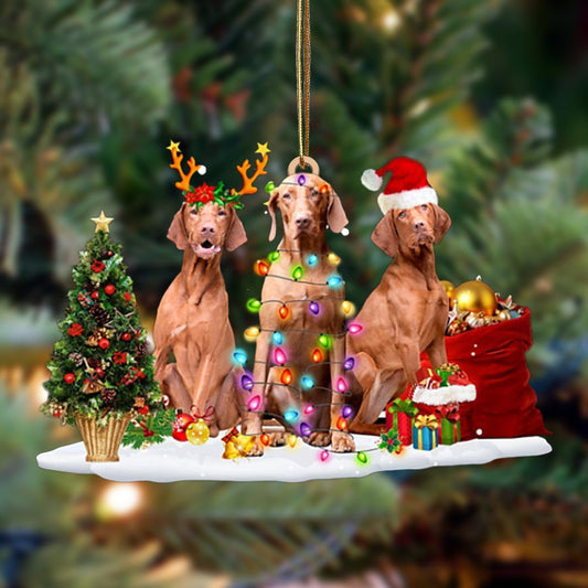 Vizsla-Christmas Dog Friends Hanging Ornament - Best gifts your whole family
