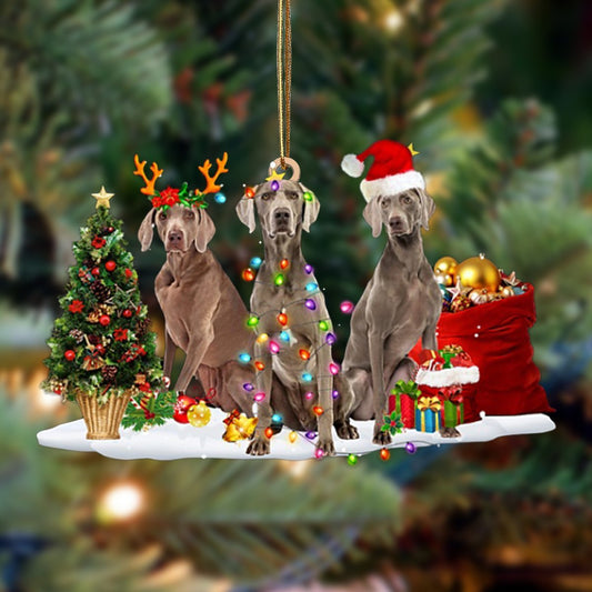 Weimaraner-Christmas Dog Friends Hanging Ornament - Best gifts your whole family