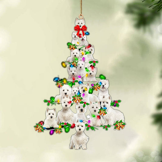 West Highland White Terrier-Christmas Tree Lights-Two Sided Ornament, Christmas Ornament, Car Ornament - Best gifts your whole family