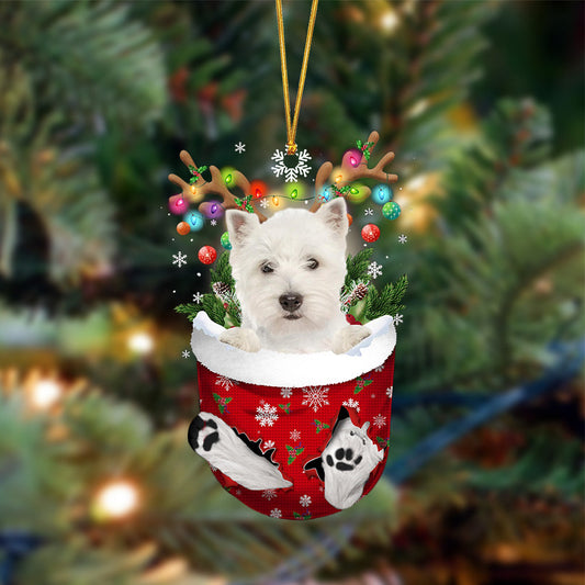 West Highland White Terrier-In Christmas Pocket Two Sides Ornament, Christmas Ornament, Car Ornament - Best gifts your whole family