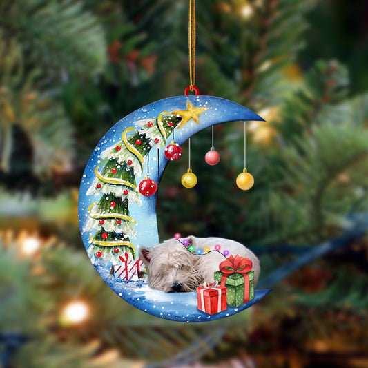West Highland White Terrier-Sleep On The Moon Christmas Two Sided Ornament, Christmas Ornament, Car Ornament - Best gifts your whole family
