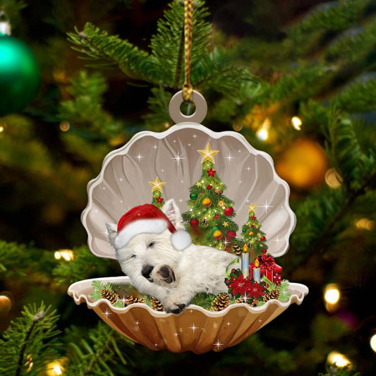 West Highland White Terrier-Sleeping Pearl in Christmas Two Sided Ornament, Christmas Ornament, Car Ornament - Best gifts your whole family