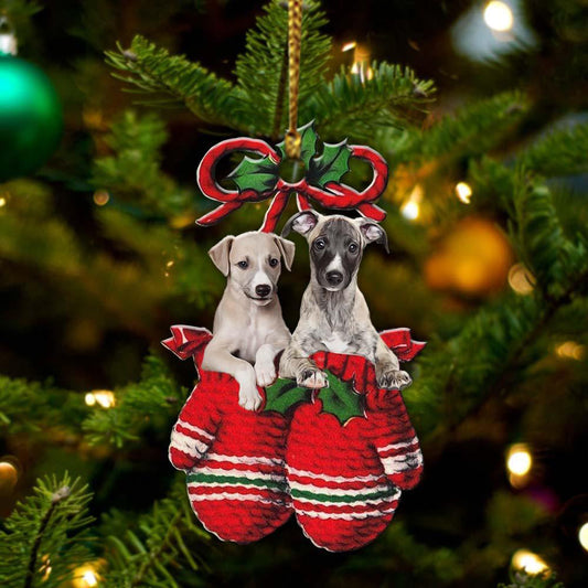 Whippet Inside Your Gloves Christmas Holiday-Two Sided Ornament Christmas 2022 Ornament Gift - Best gifts your whole family