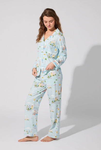 City By The Bay Long Sleeve Classic Stretch Jersey PJ Set