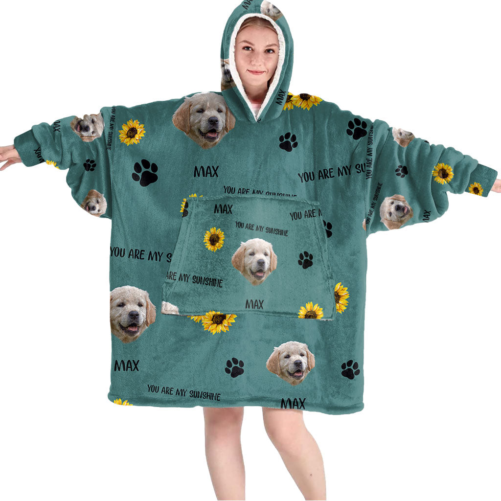 You Are My Sunshine - Personalized Dog Blanket Hoodie