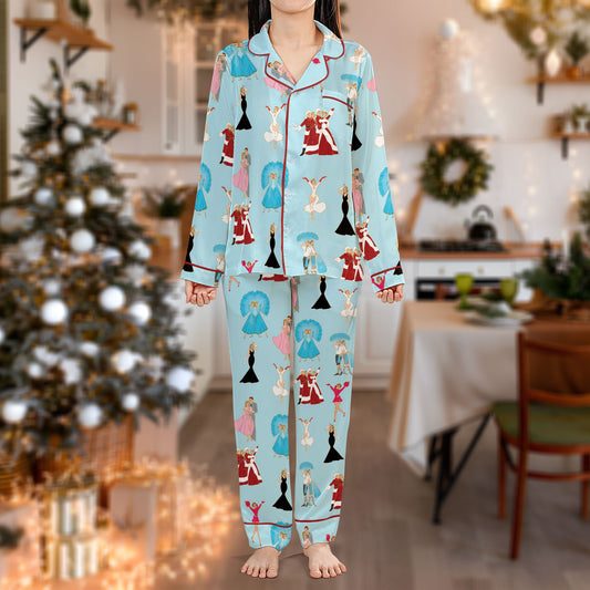 Vintage Christmas Dance Pajama Set – Retro Holiday Pajamas | Cozy Pajama Gift Set, Cute Pajamas for My Love, Family Pajamas for Women, Men, Kids & Youth HPRPJMADL-37