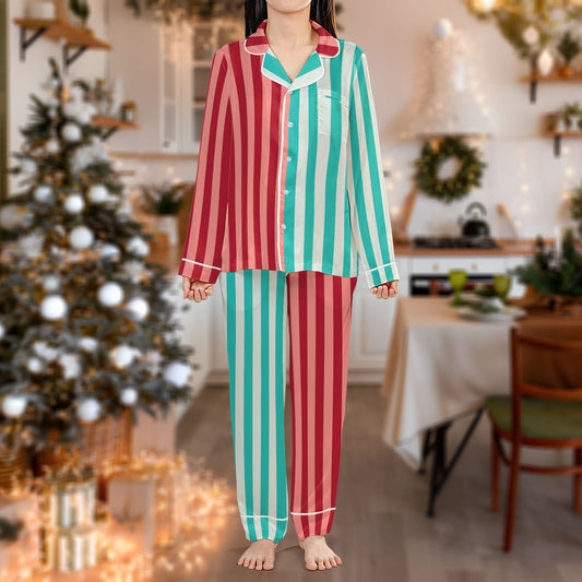 Candy Cane Striped Christmas Pajama Set – Festive Holiday Pajamas | Cozy Family Pajamas for Women, Men, Kids & Youth, Cute Pajama Gift Set for My Love HPRPJMADL-39