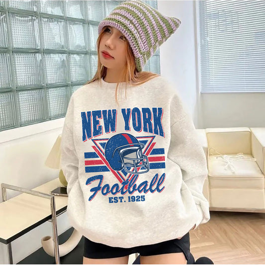 New York City Football Sweatshirt, New York City Football Shirt Retro Style 90s Vintage Unisex Crewneck, Graphic Tee Gift For Football Fan Sport