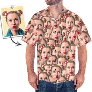 Custom Face Shirt Men's Hawaiian Shirt Face Mash Hip Hop Style