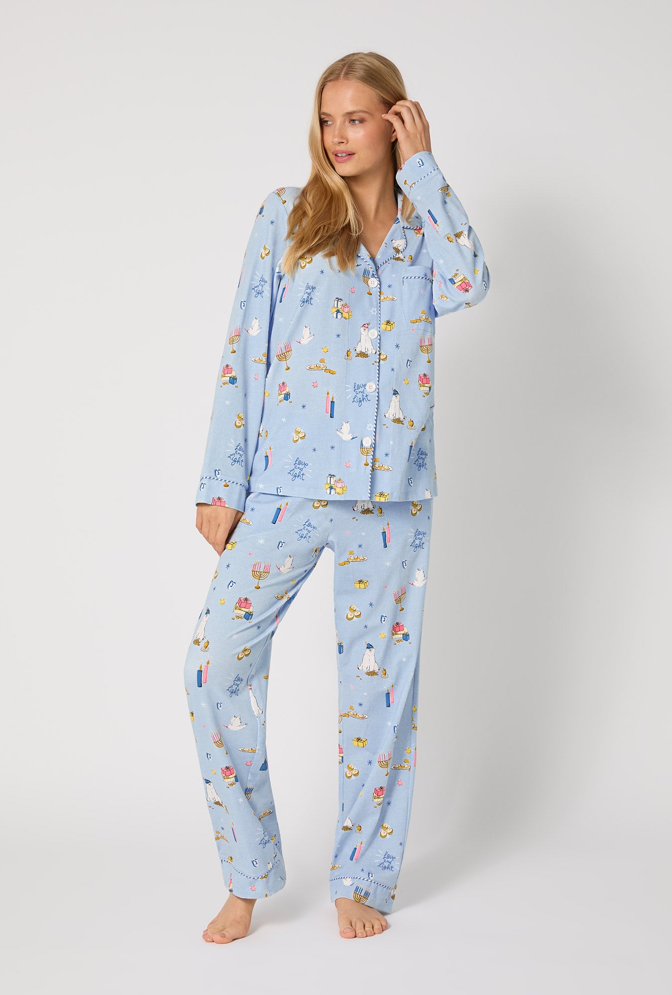 Love And Light Long Sleeve Classic Stretch Jersey Pj Set