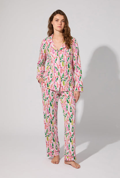 Wine Tour Long Sleeve Classic Stretch Jersey PJ Set