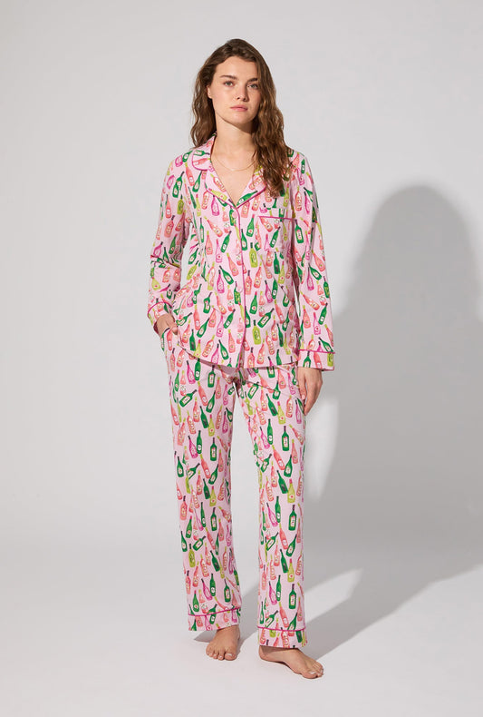 Wine Tour Long Sleeve Classic Stretch Jersey PJ Set