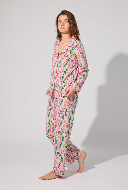 Wine Tour Long Sleeve Classic Stretch Jersey PJ Set