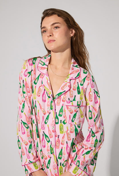 Wine Tour Long Sleeve Classic Stretch Jersey PJ Set