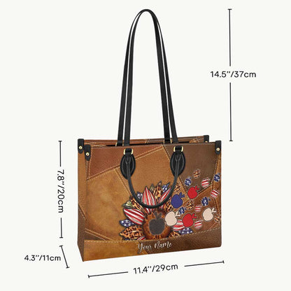 All American Teacher - Personalized Independence Day Leather Handbag
