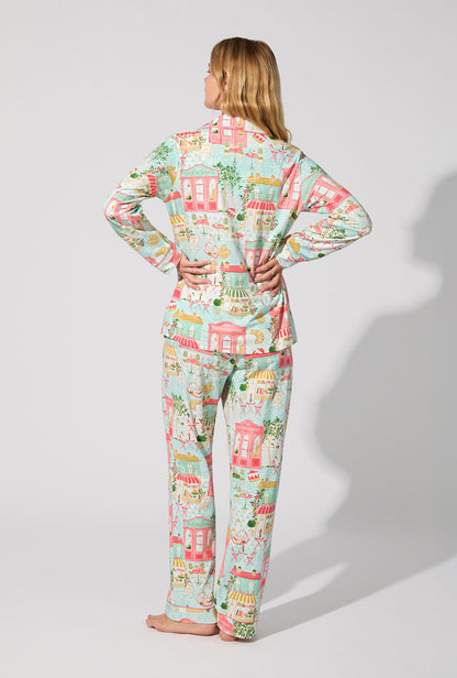 Parisian Delights Long Sleeve Classic Stretch Jersey PJ Set