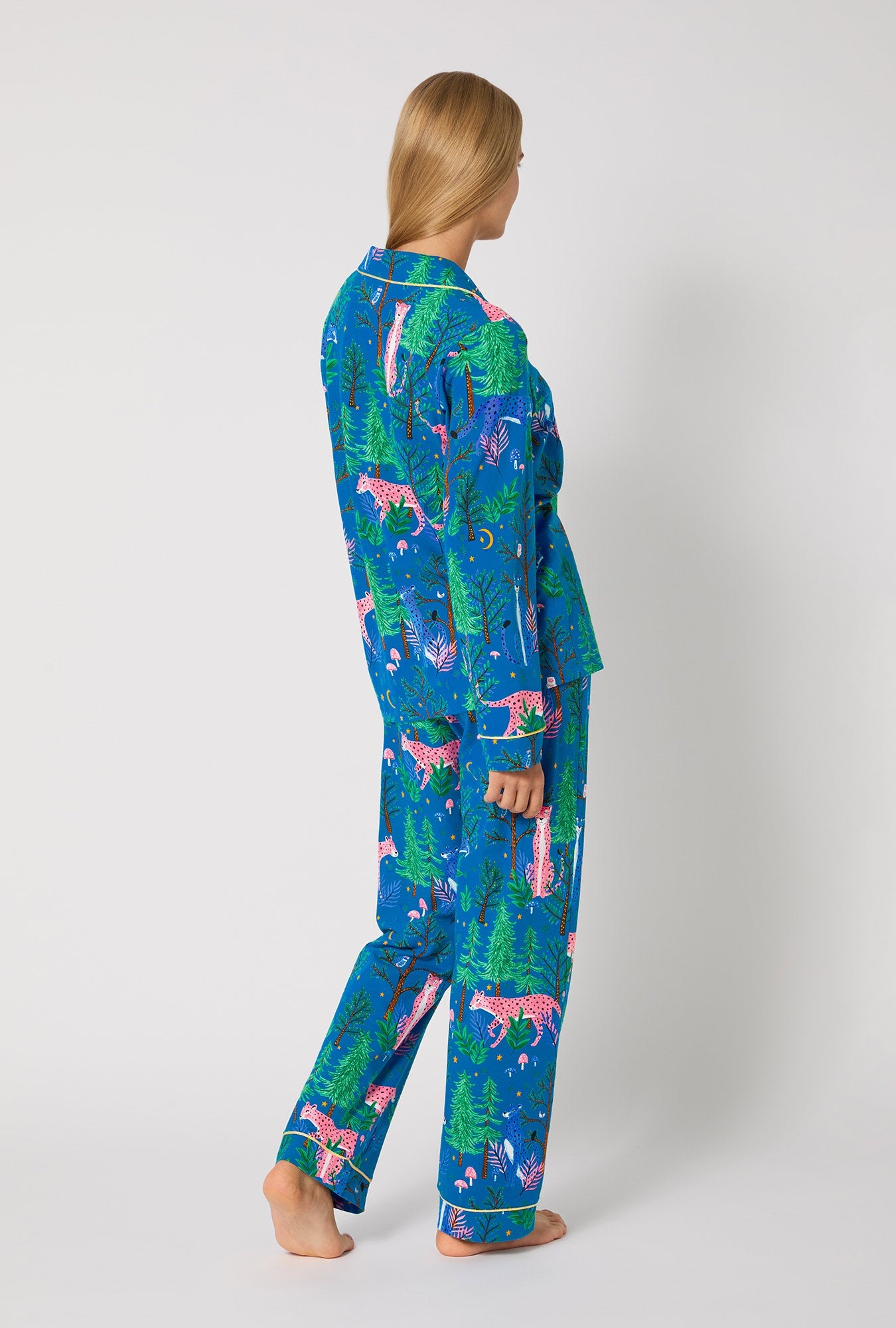 Midnight Forest Long Sleeve Classic Stretch Jersey Pj Set