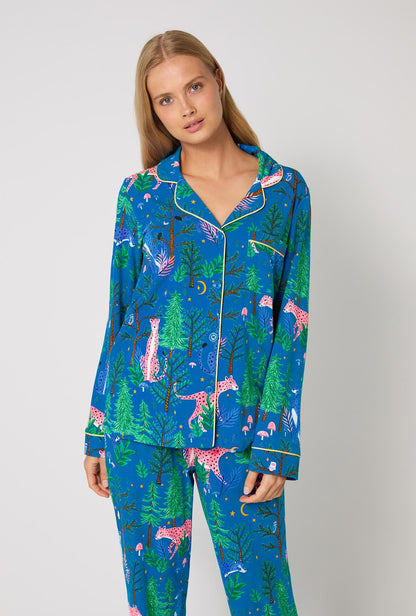 Midnight Forest Long Sleeve Classic Stretch Jersey Pj Set