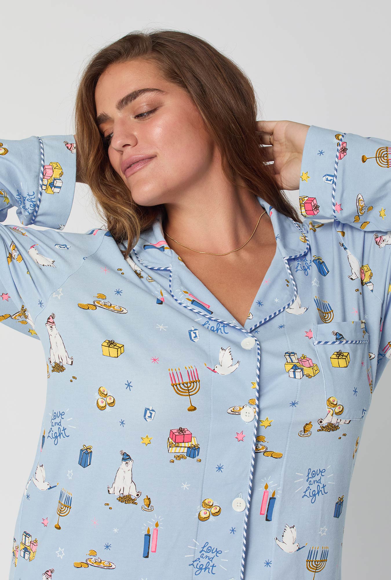 Love And Light Long Sleeve Classic Stretch Jersey Pj Set