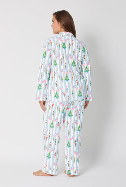 Sugarplum Stripe Long Sleeve Classic Stretch Jersey Pj Set