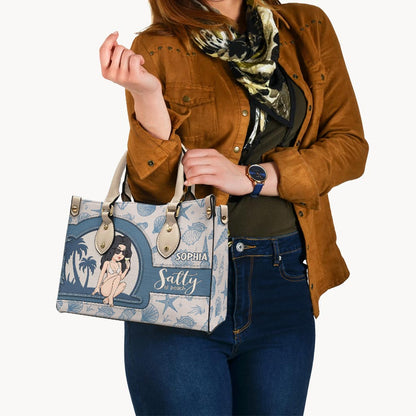 Salty Lil Beach - Personalized Sea Lover Leather Handbag